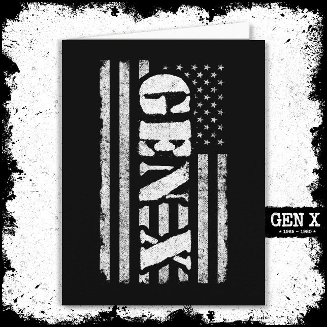 Carte Génération X American Flag Fier Gen Xer Gen X (Créateur téléchargé)
