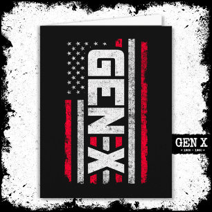Carte Génération X Fière Gen Xer Drapeau Américain Gen X