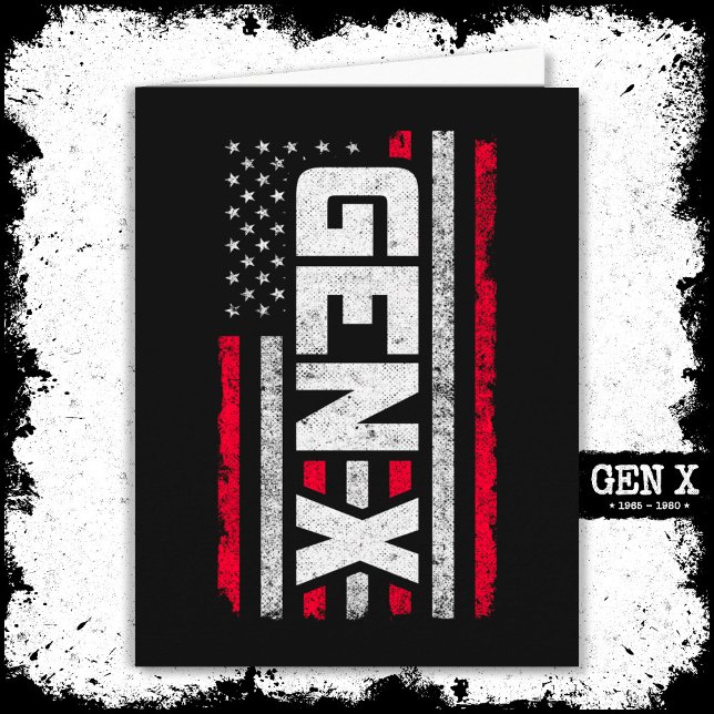 Carte Génération X Fière Gen Xer Drapeau Américain Gen X (Créateur téléchargé)