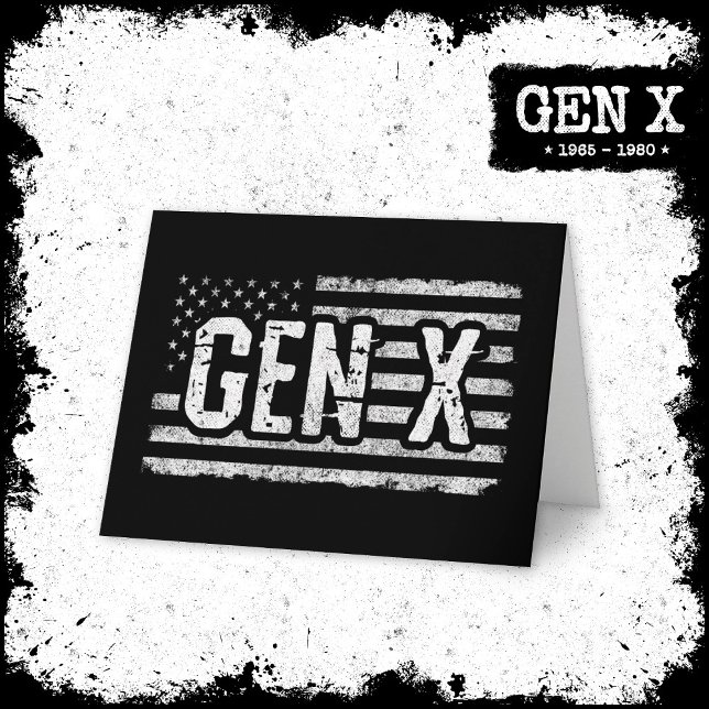 Carte Génération X Gen Xer Drapeau Américain Fier Gen X (Créateur téléchargé)