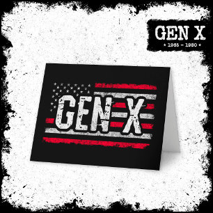 Carte Génération X Gen Xer Drapeau Américain Fier Gen X