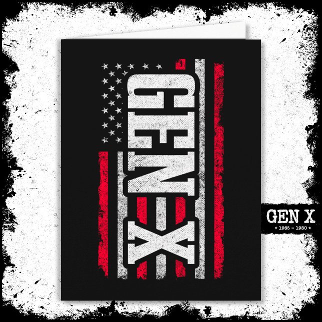 Carte Génération X Gen Xer Fier American Flag Gen X (Créateur téléchargé)