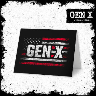 Carte Génération X Gen Xer Gen X American Flag Gen X