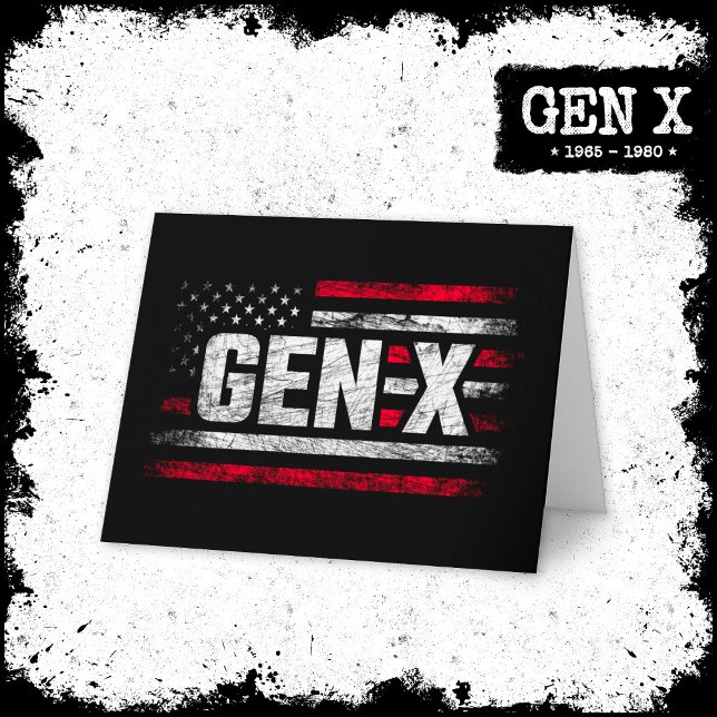 Carte Génération X Gen Xer Gen X American Flag Gen X (Créateur téléchargé)
