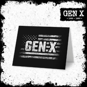 Carte Génération X Gen Xer Gen X American Flag Gen X