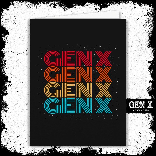 Carte Génération X Gen Xer Gen X Retro Vintage 80s Gen X (Créateur téléchargé)