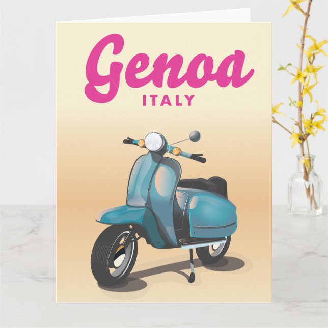 Carte Gênes Italie scooter (Fleur jaune)