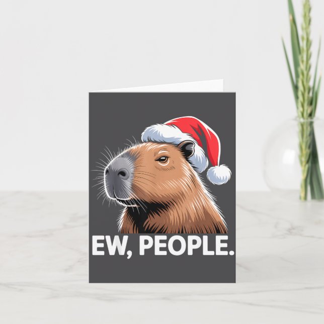 Carte Gens dégueu Capybara Noël Humour  (Devant)