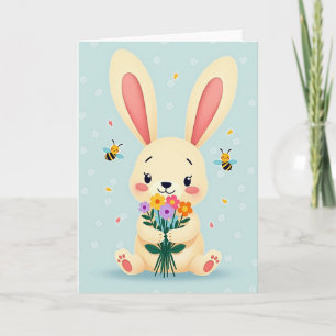 Carte Gentille Créature Ami Floral