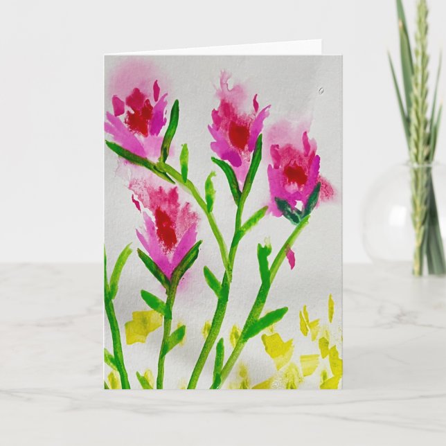 Carte Gentle Blooms – Soft Watercolor Floral Greeting (Devant)
