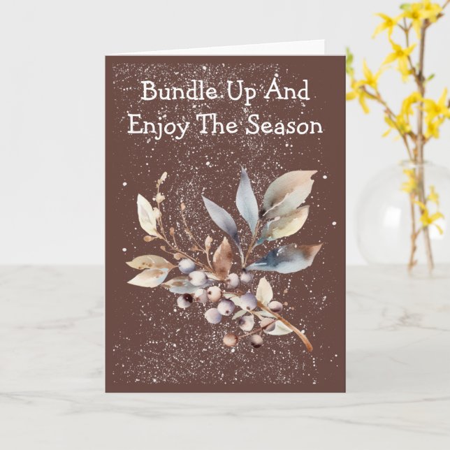 Carte Gentle Snowfall Florals Winter Card (Fleur jaune)