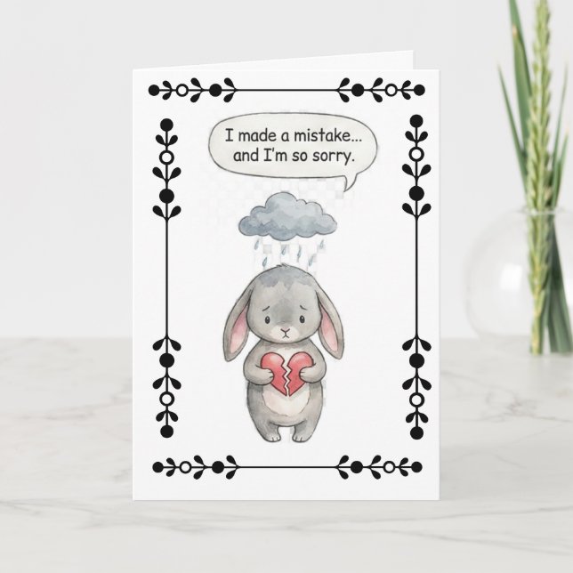 Carte Genuine Apology Minimalist Greeting Card (Devant)
