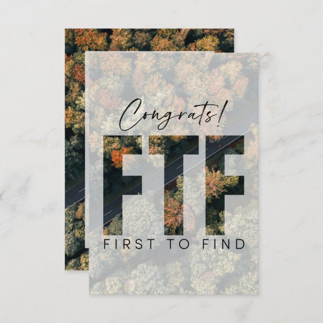 Carte Géocaching Félicitations au Premier à Trouver la C (Devant / Derrière)