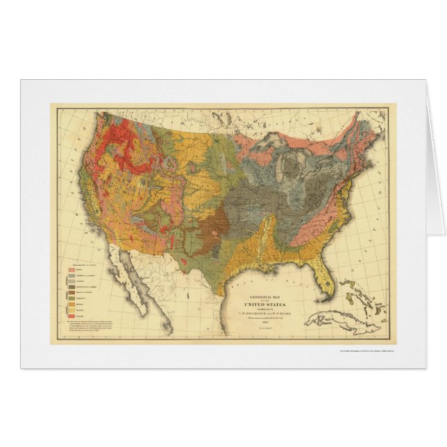 Carte géologique des Etats-Unis 1872 (Devant horizontal)
