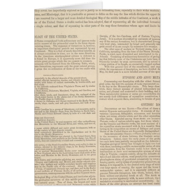 Carte géologique des États-Unis 2 (Devant)