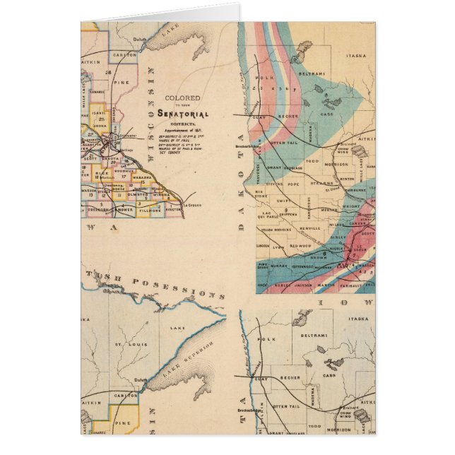Carte géologique du Minnesota par NH Winchell (Devant)