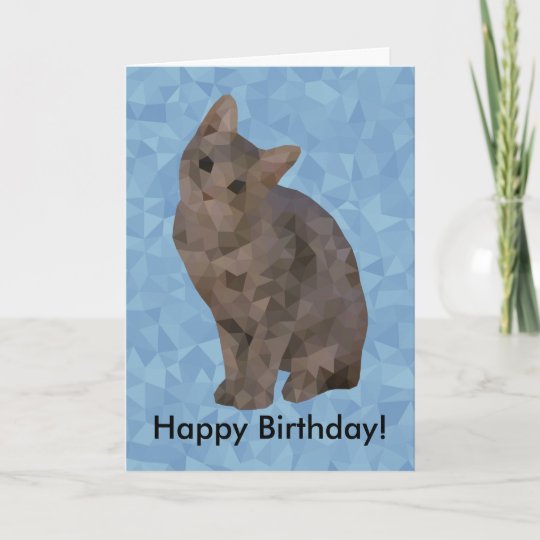 Carte Geometrique De Joyeux Anniversaire De Chaton Zazzle Fr