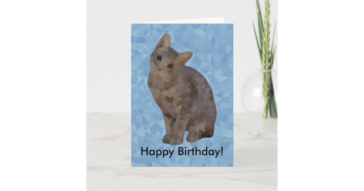 Carte Geometrique De Joyeux Anniversaire De Chaton Zazzle Fr