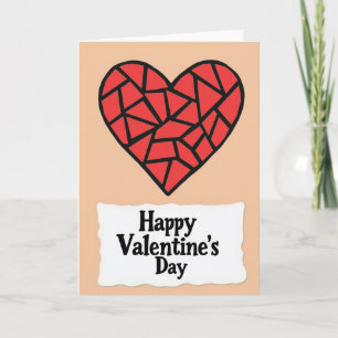 Carte géométrique de la Saint-Valentin en forme de