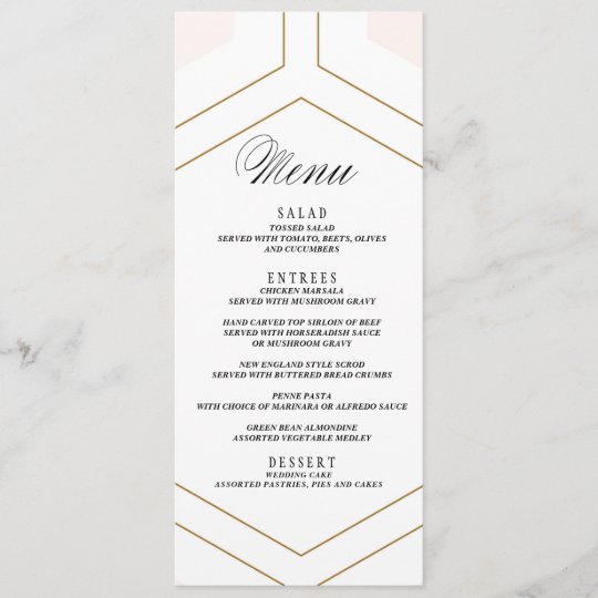 Carte Geometrique De Menu De Noces De Diamant Zazzle Fr