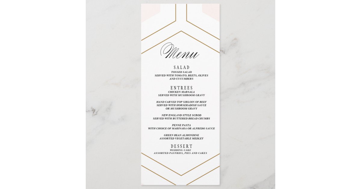 Carte Geometrique De Menu De Noces De Diamant Zazzle Fr