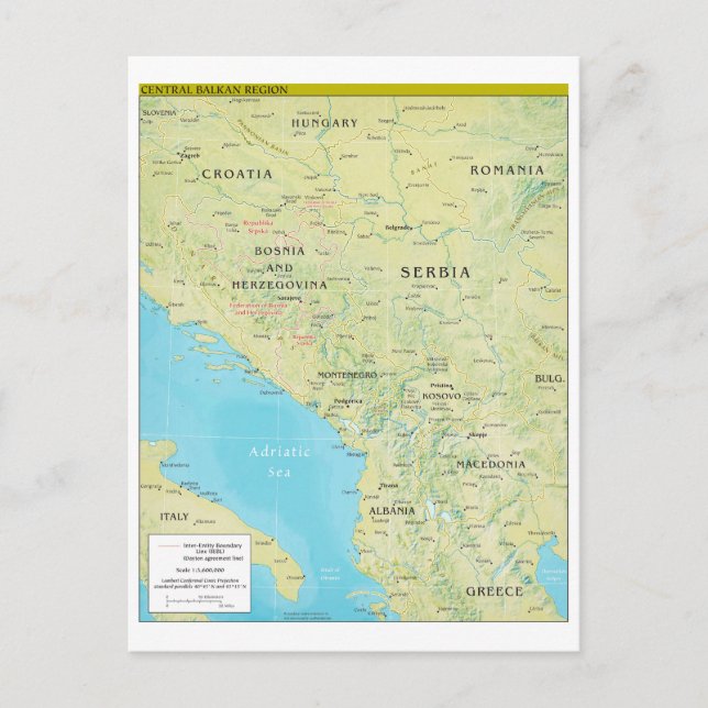 Carte géopolitique des Balkans centraux (Devant)