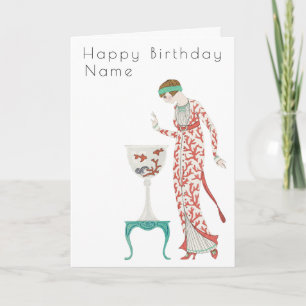 Carte George Barbier Femme à l'Urne Art Déco Anniversair