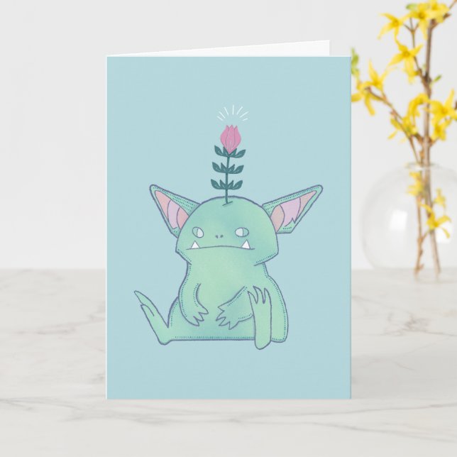 Carte Gérald le Gobelin | Créature Fantastique Mignonne  (Fleur jaune)