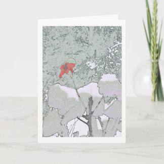 Carte géranium dans la neige