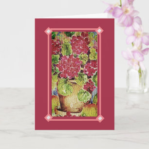 Carte Géranium rose Bonne Fête des Mères