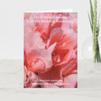 Géranium rose Personnalisé 4e anniversaire Mariage
