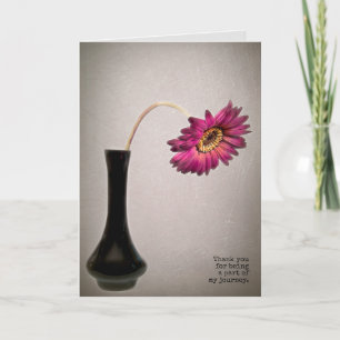 Carte Gerbera marguerite rose merci