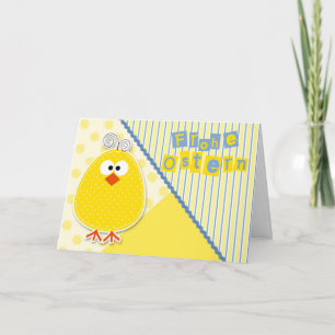 Carte GERMAN Easter Chick in Blue and Yellow Children's