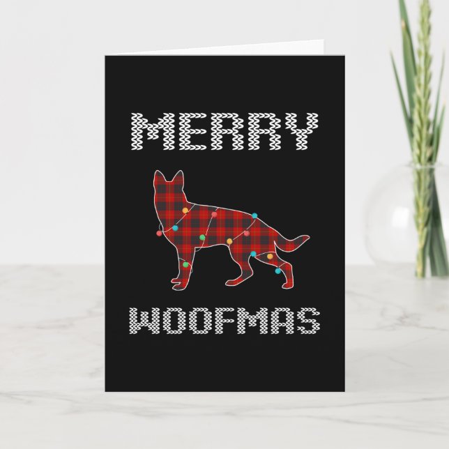 Carte german shepherd merry woofmas toxiques (Devant)