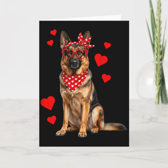 Carte German Shepherd Valentines Day Dog Lover Heart  (Devant)
