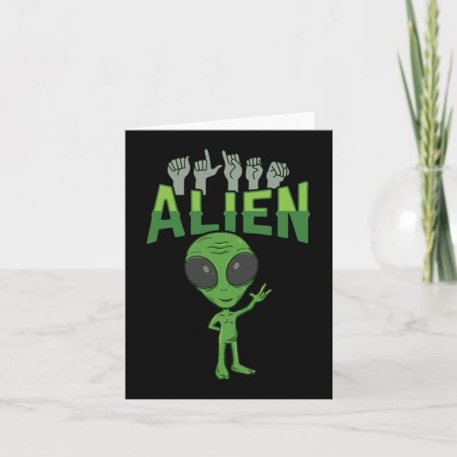 Carte Geste de la main ILY Alien ASL Sensibilisation à l (Devant)