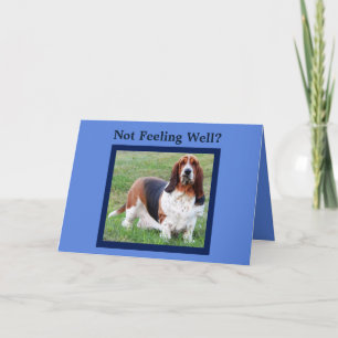 Carte "Get Well" avec Basset Hound Nurse and Bones