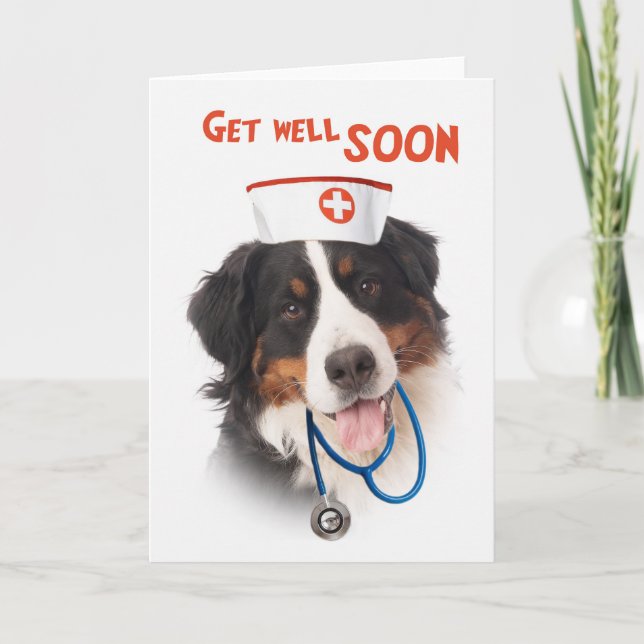 Carte Get well card with dog with (Devant)