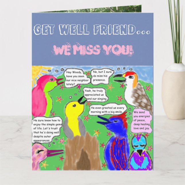 Carte "Get Well Friend...We Miss You!" Big Card (Devant)