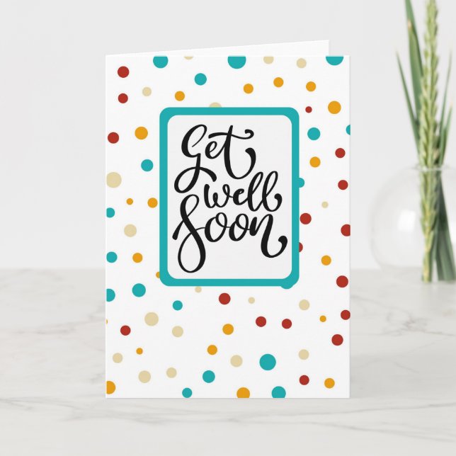 Carte Get Well Soon - colorful dots (Devant)