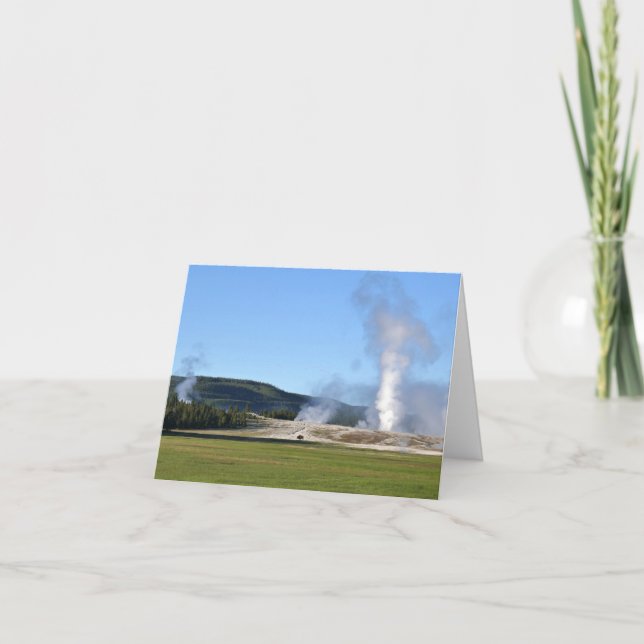 Carte Geyser Deep Blue et bison à Yellowstone (Devant)