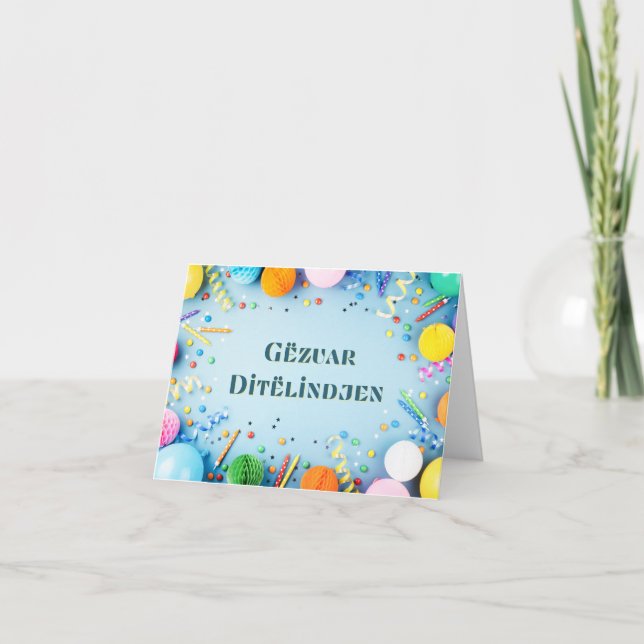 Carte Gëzuar Ditëlindjen, anniversaire en Albanie (Devant)