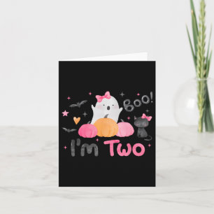 Carte Ghost Boo I'm Two 2 Year Old Halloween Kids 2nd Bi