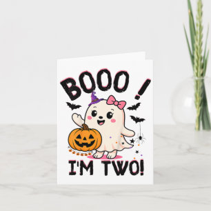 Carte Ghost Boo I'm Two Years 2nd Birthday Toddler Hallo