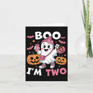 Carte Ghost Boo Je suis deux enfants de 2e anniversaire