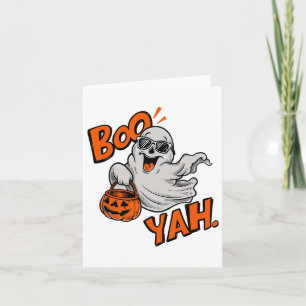 Carte Ghost Boo Yah T-shirt drôle d'Halloween Fantôme Bo
