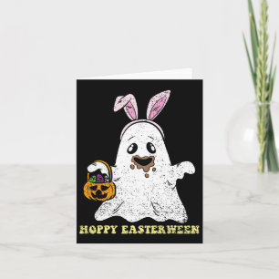 Carte Ghost Bunny Hoppy Oeufs de Pâques Chasse Printemps