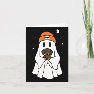Carte Ghost Dachshund Doxie Amoureux des animaux Hallowe