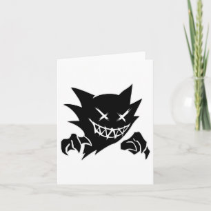 Carte Ghost Demon Sketchy Blackwork Tattoo Flash