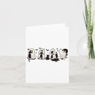 Carte Ghost Holding Chat noir Funny Halloween Amoureux d